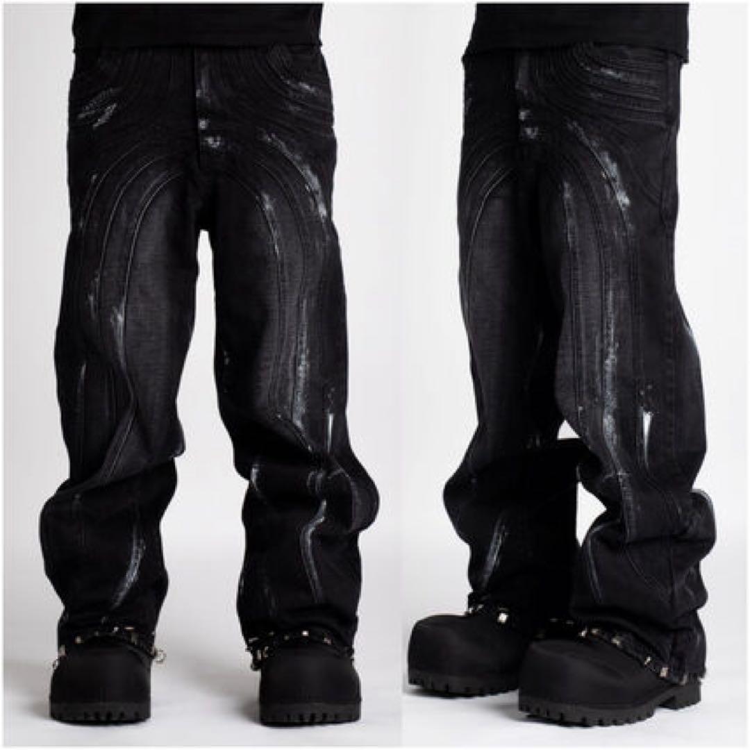 パンツ GUAPI Iron Grey Piercing Denim size28