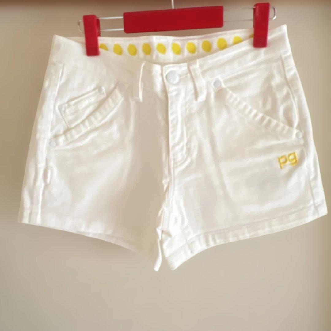 PEARLYGATESレモン柄 イエローポロシャツとレモン柄ショートパンツセット