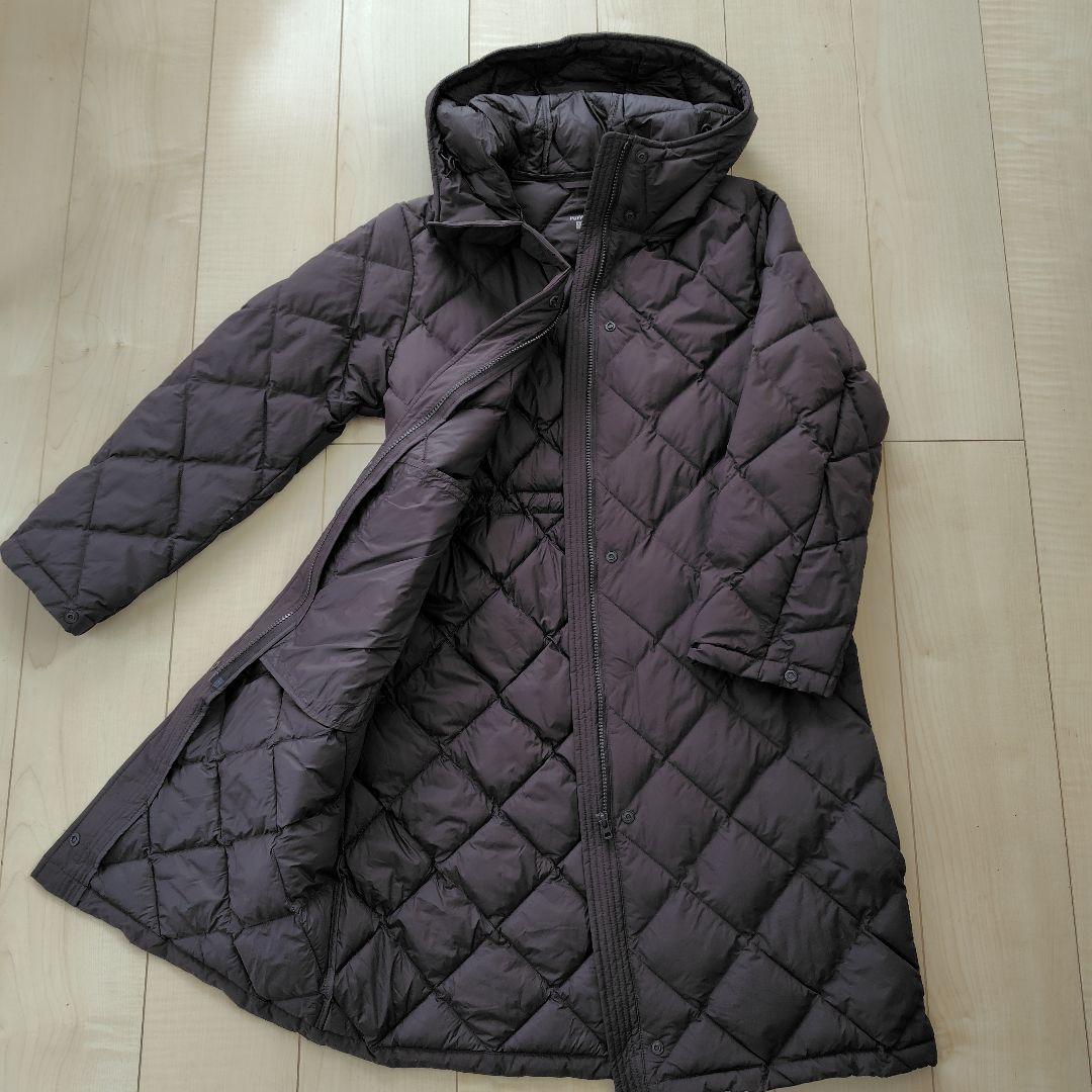 ユニクロ パフテックロングコートリラックスフィット ブラウン S