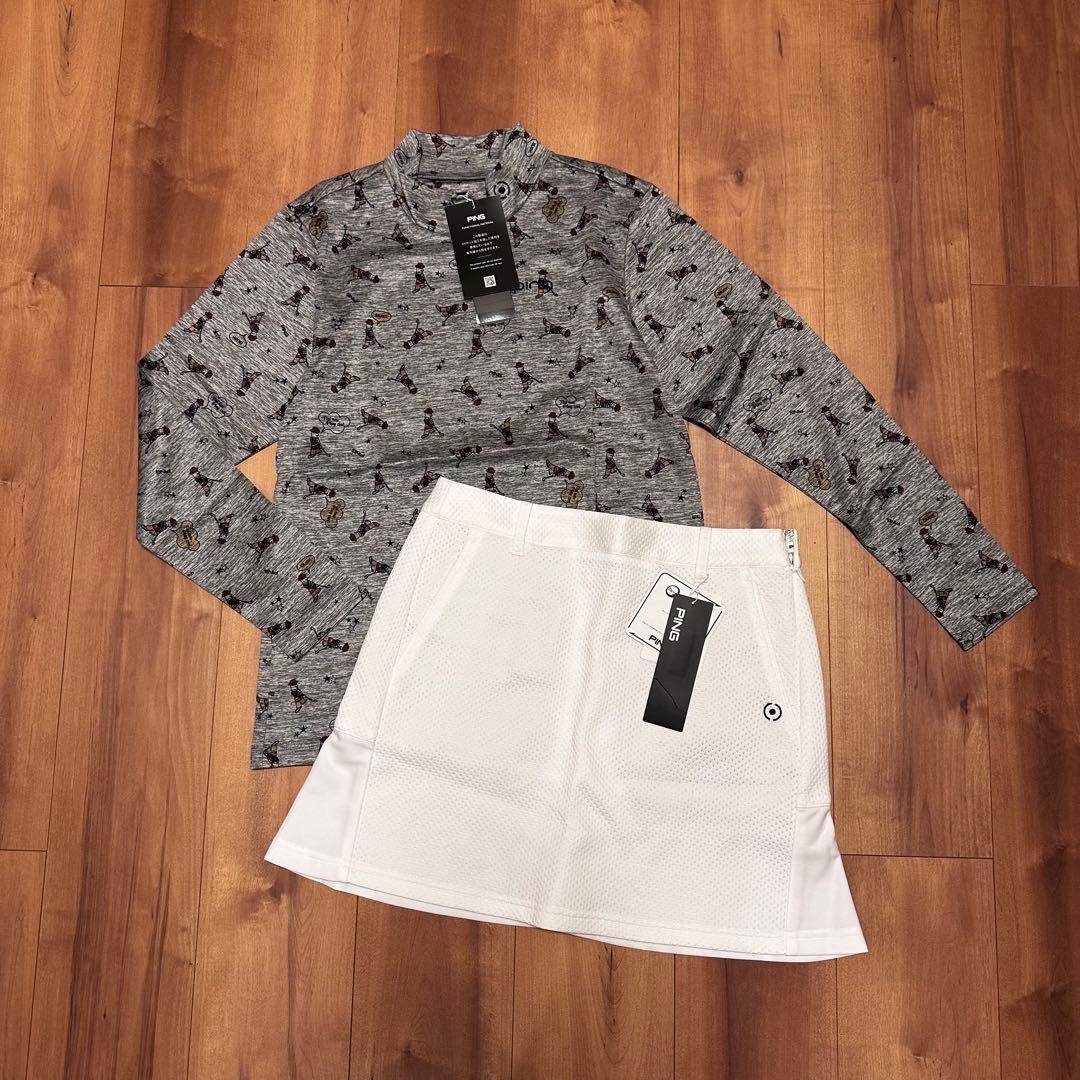 裏起毛　長袖　モックネック　ダンボールニットスカート　セットアップ　秋冬　新品