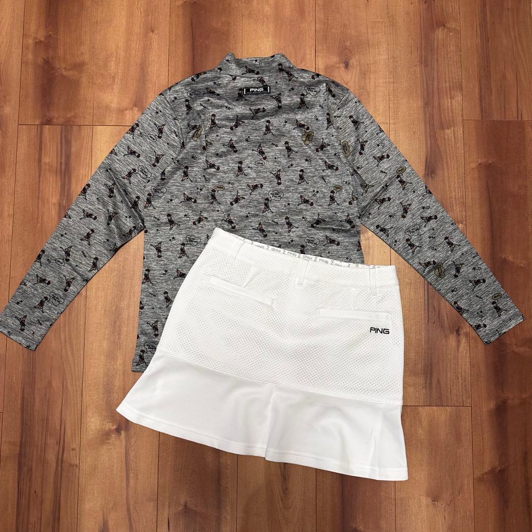 裏起毛　長袖　モックネック　ダンボールニットスカート　セットアップ　秋冬　新品