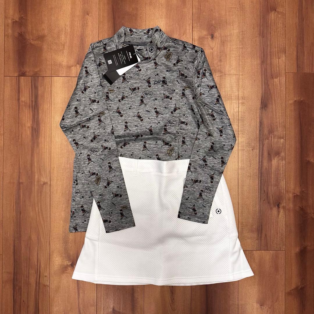 裏起毛　長袖　モックネック　ダンボールニットスカート　セットアップ　秋冬　新品