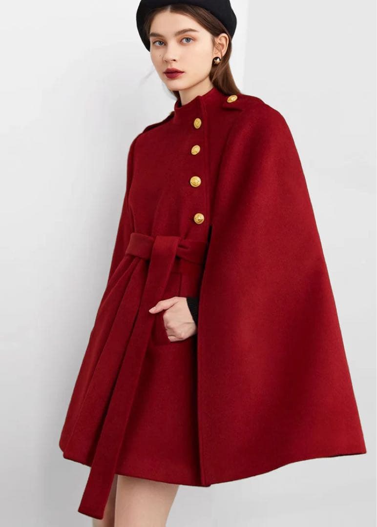 値下げしました！　N.frame エヌフレーム　ケープコート　レッド　M