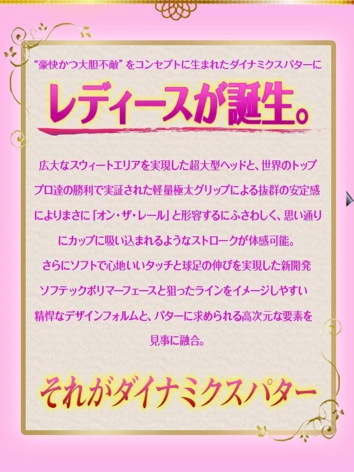 ●新品 左 レディース　極太グリップと大型ヘッドの安定感抜群のダイナミクスパター