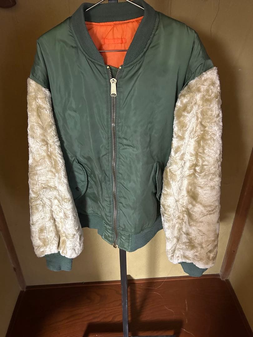 90s PHANTOMMILITARY MA-1ヴィンテージブルゾン　デカジップ