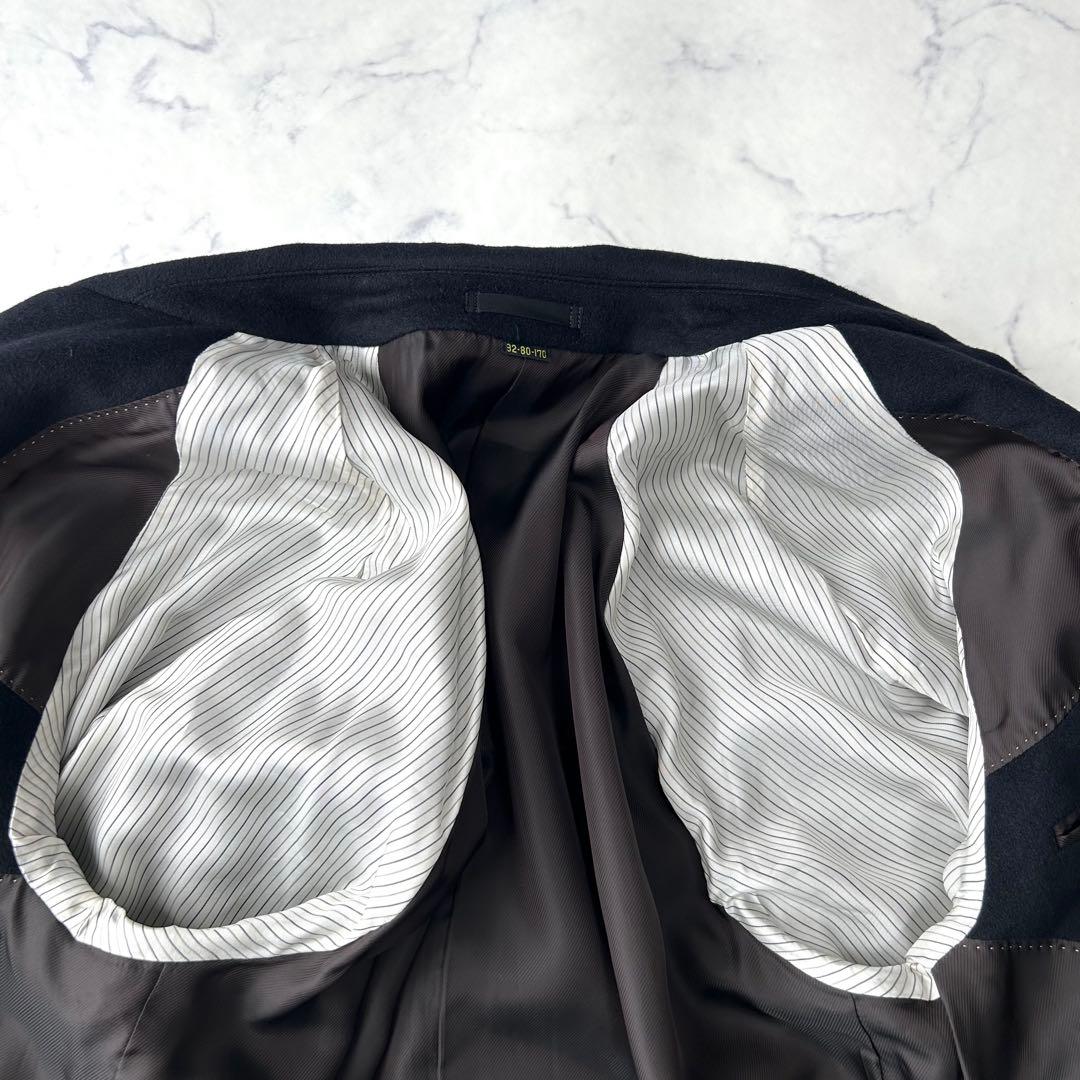 極美品✨　ピュアカシミヤ100%　サンヨーコート　ステンカラーコート　比翼　黒