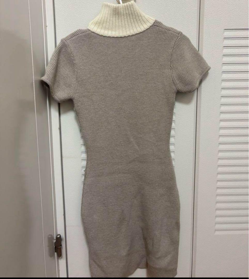 andmarry Leila knit mini dress ベージュ