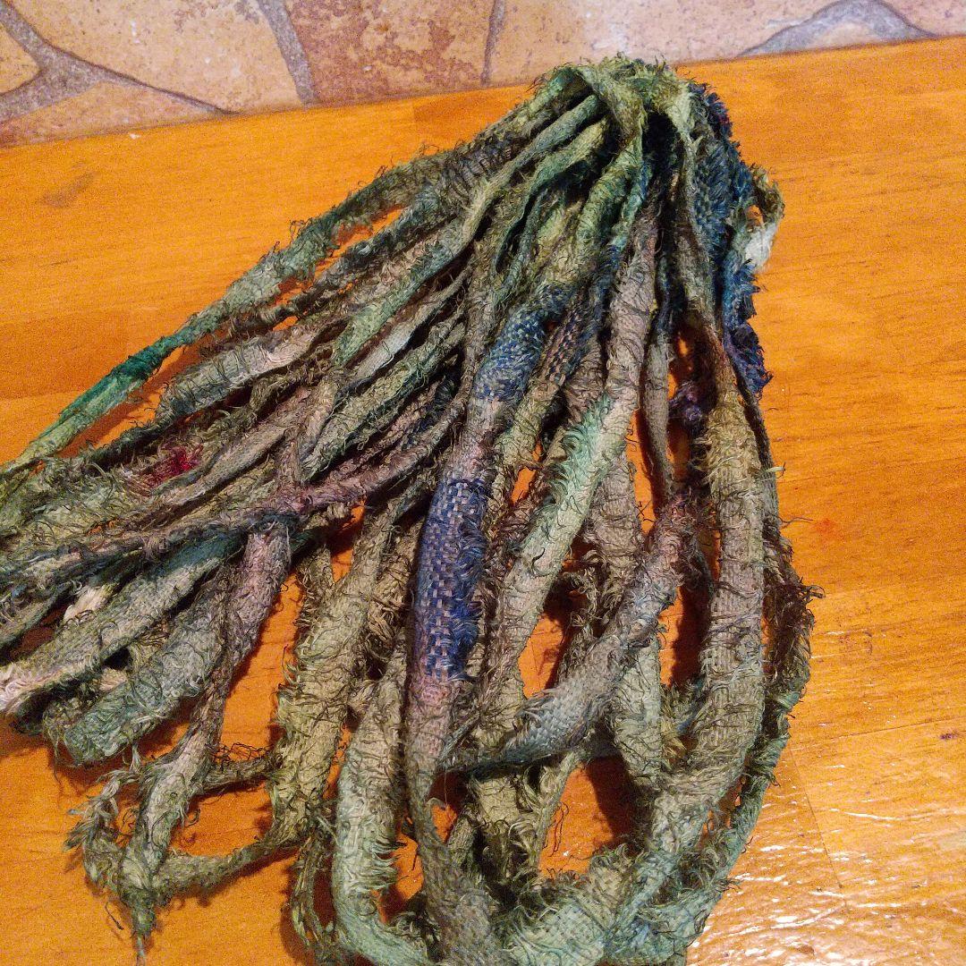 クユラ様専用③ジャンクジャーナル素材。フリンジ生地耳手染め糸