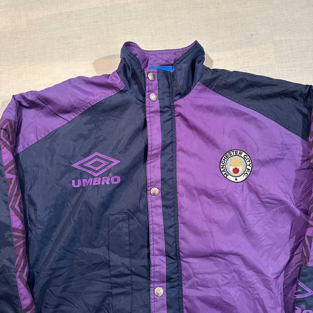 93-95 UMBRO アンブロ マンチェスターシティ ナイロン ベンチコート