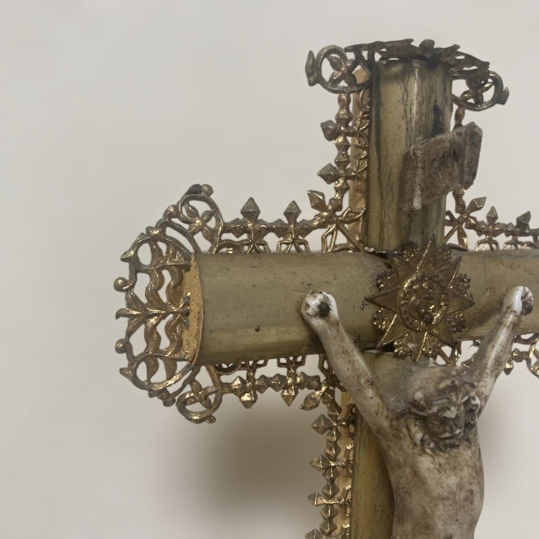アンティーク十字架 キリスト像付き　フランス