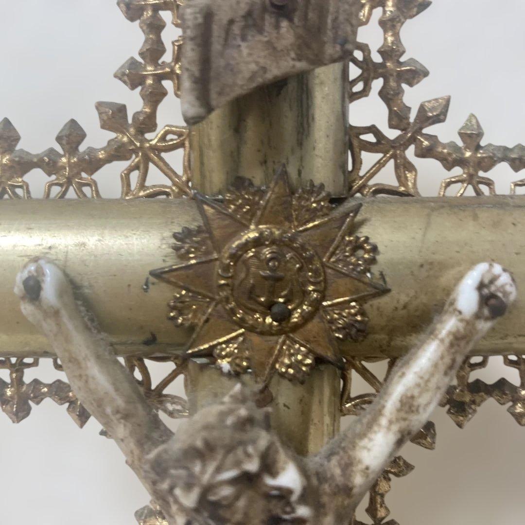 アンティーク十字架 キリスト像付き　フランス