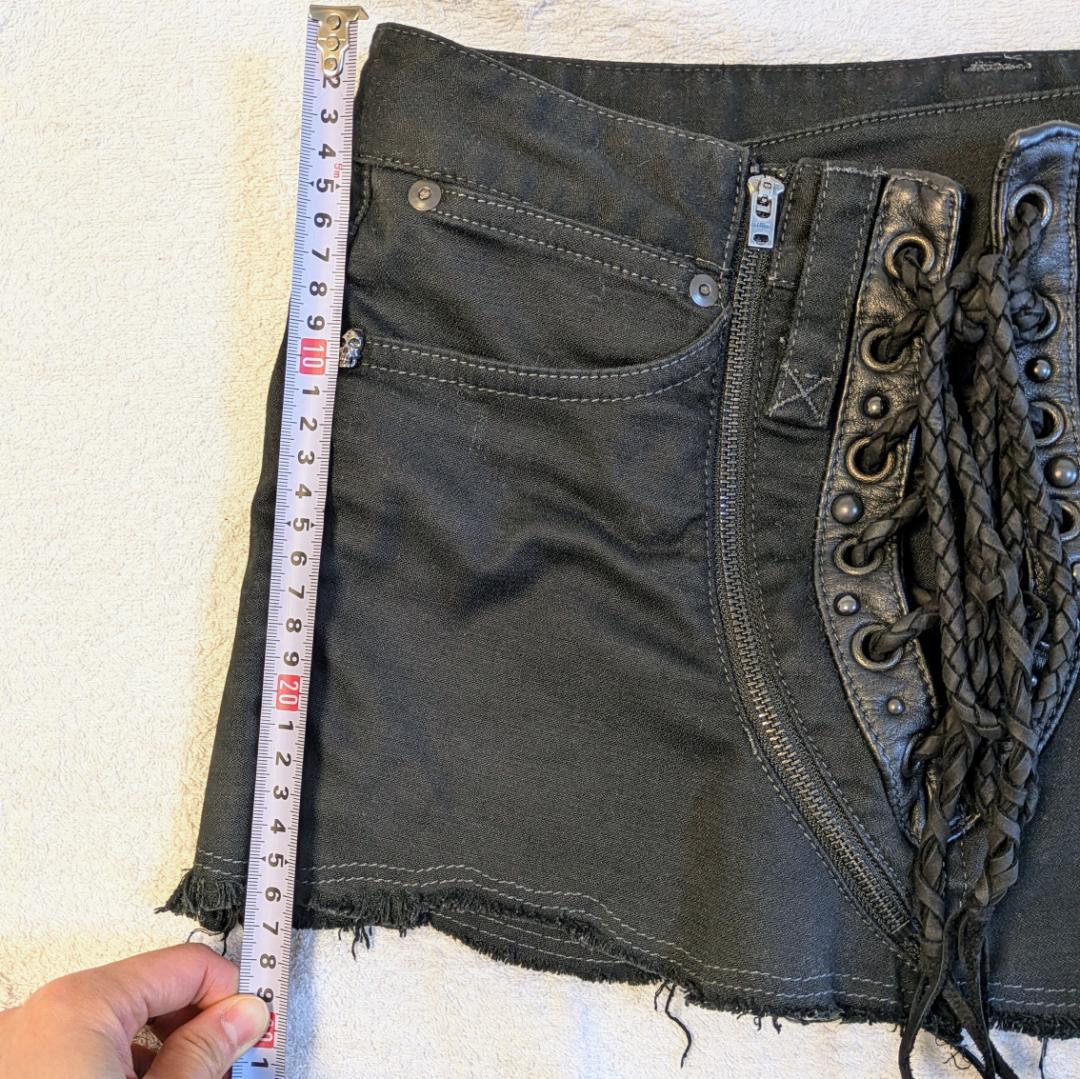 【if six was nine】サイズ25レースアップミニスカート黒【美品】