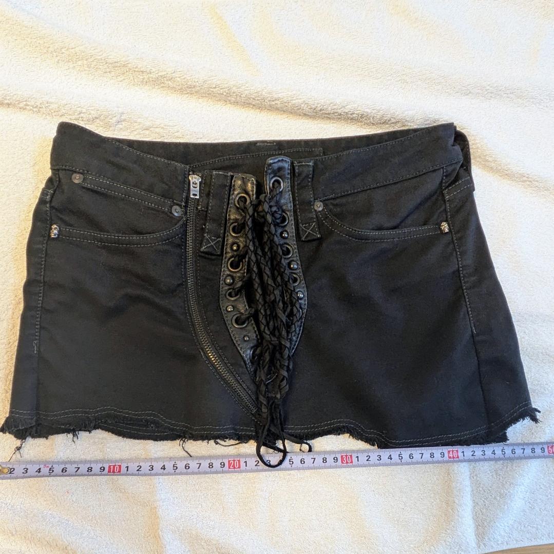 【if six was nine】サイズ25レースアップミニスカート黒【美品】