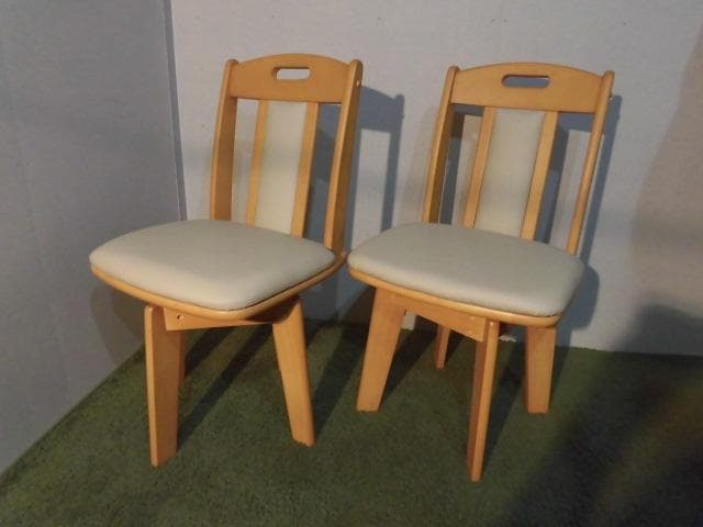 全国一律送料無料【限定品/新品】★高級回転ダイニングチェア2脚セットナチュラル