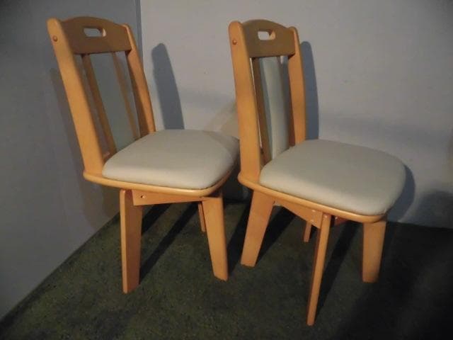 全国一律送料無料【限定品/新品】★高級回転ダイニングチェア2脚セットナチュラル