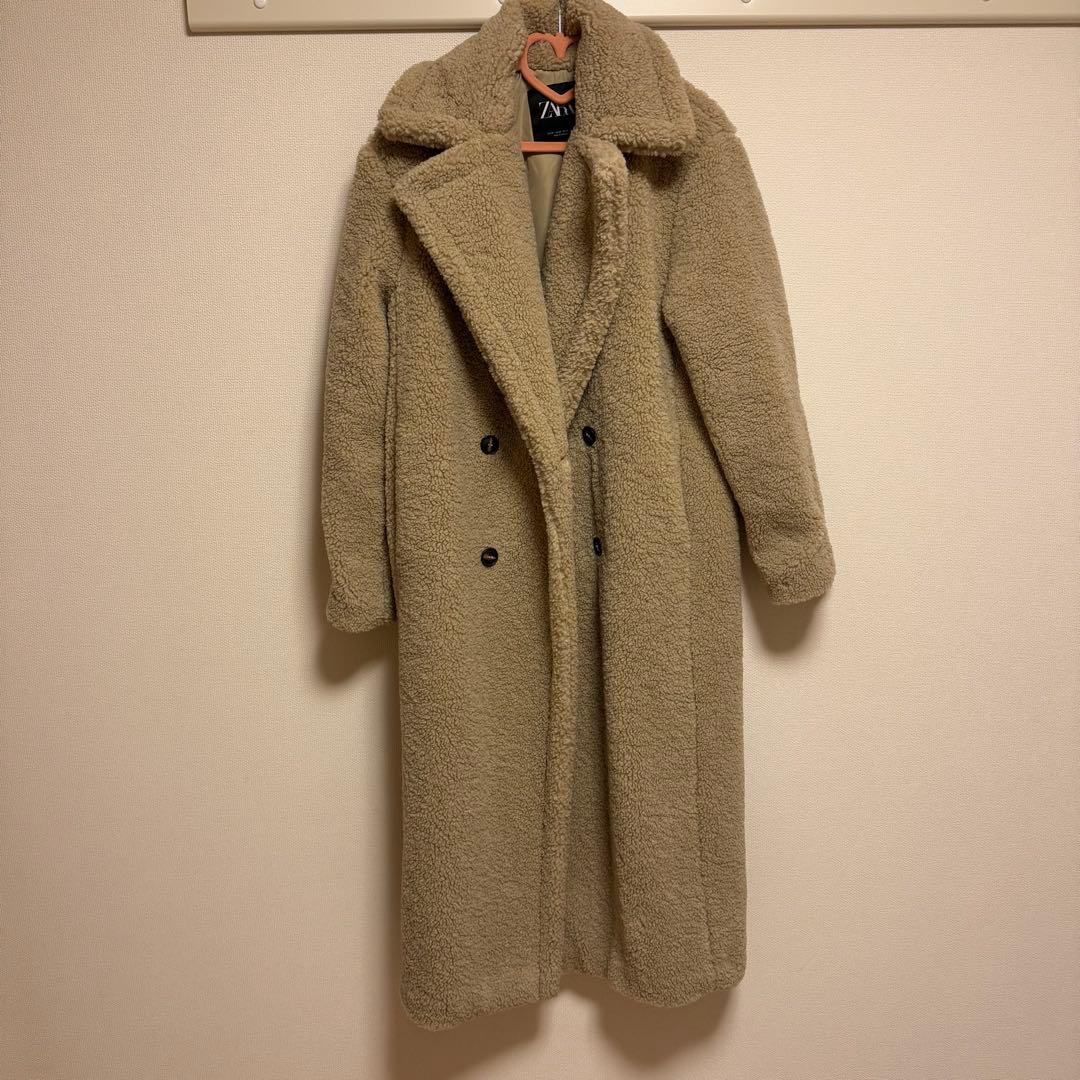 ZARA エクストラロングフェイクボアコート