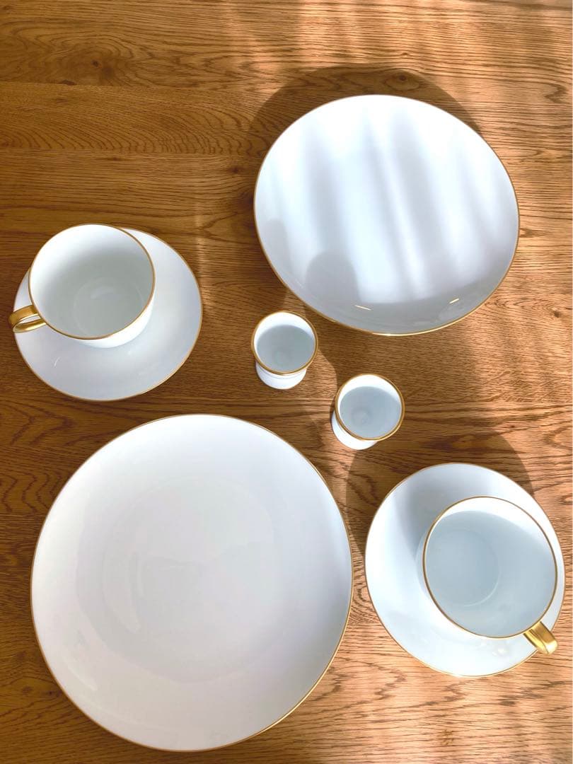 ★新品未使用 ペアセット★大倉陶園 カップ＆ソーサー デザート皿 エッグスタンド