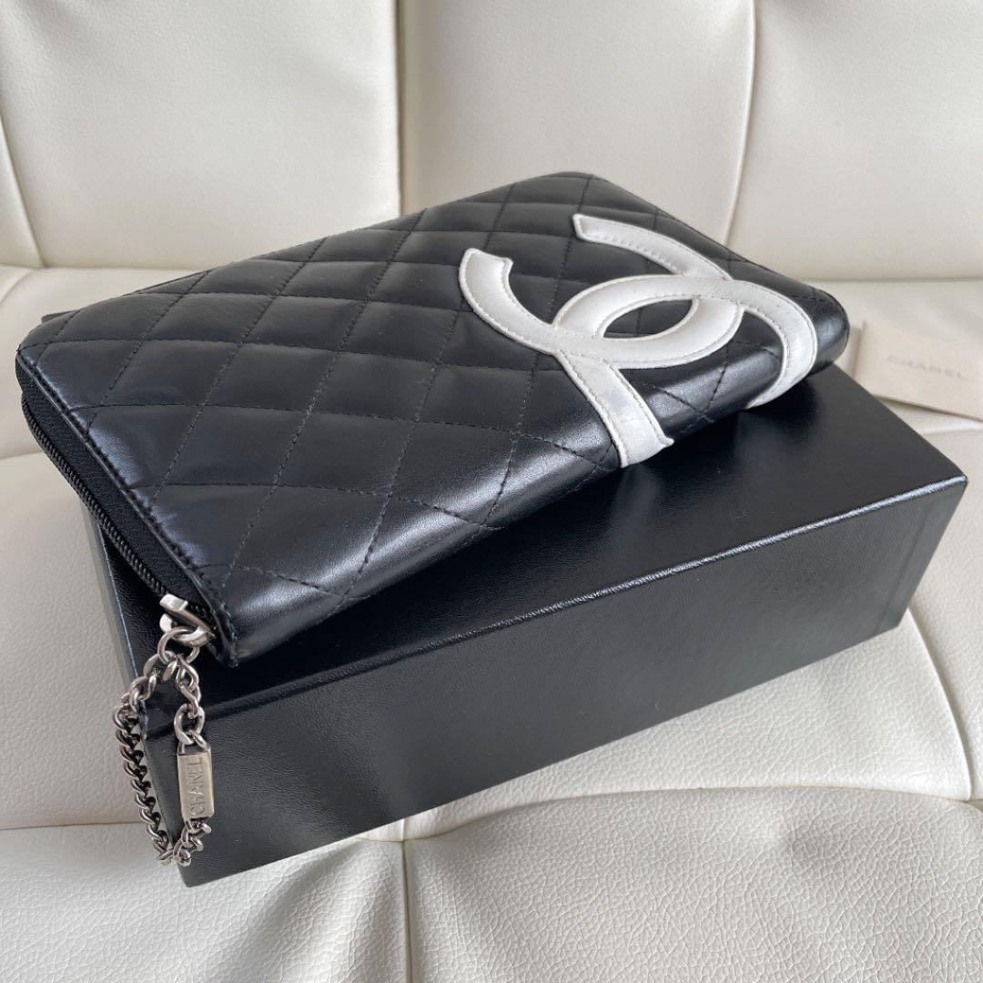 CHANEL シャネル カンボンライン オーガナイザー 長財布 付属品付き