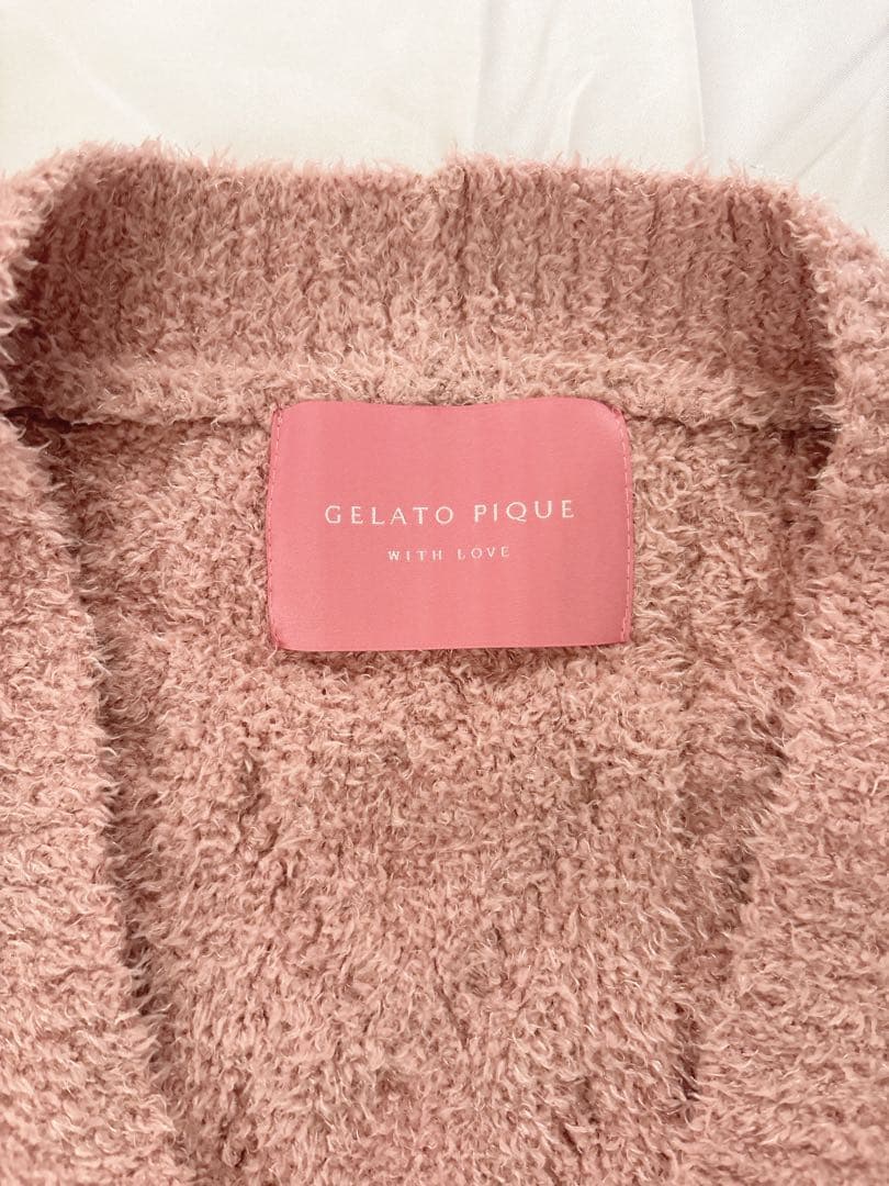 新品ジェラートピケ　アランニットフリルカーディガン