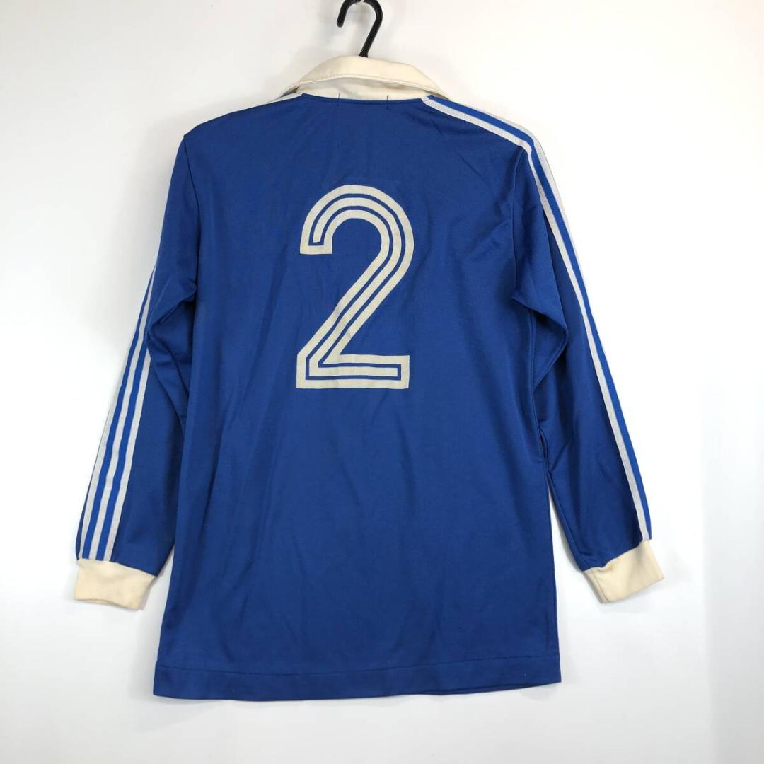70s 80s デサントアディダス ゲームシャツ ブルー 長袖 L ADS-24