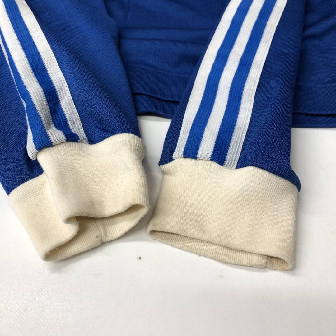 70s 80s デサントアディダス ゲームシャツ ブルー 長袖 L ADS-24