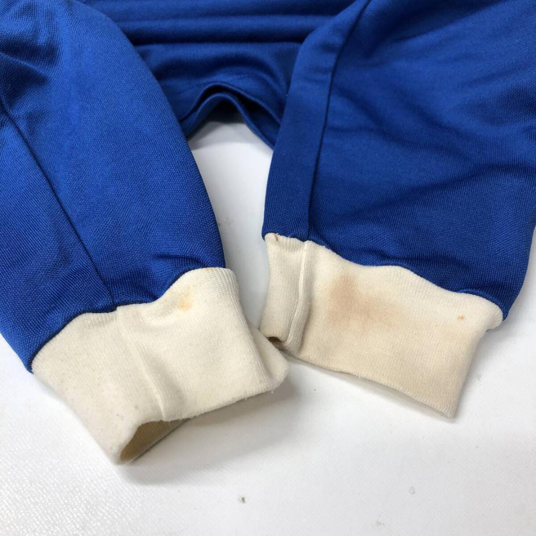 70s 80s デサントアディダス ゲームシャツ ブルー 長袖 L ADS-24