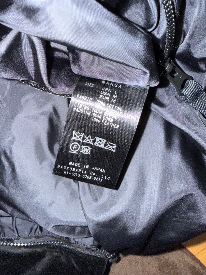 WACKO MARIA ダウンジャケット 黒 ベルベット