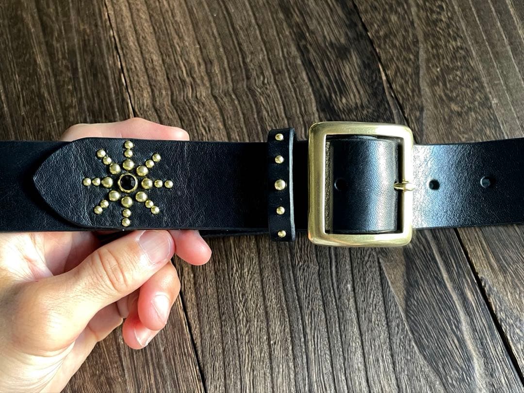 ディッキーズ874専用スタッズギャリソンベルト ミッスーリ真鍮HTC