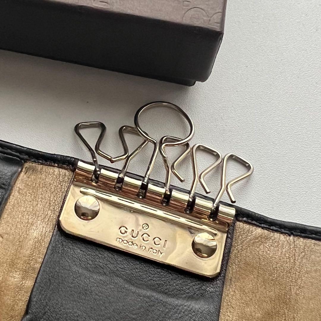 366 美品 GUCCI グッチ シマ キーケース