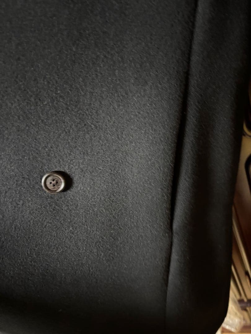 送料込✨美品　エトセンス　BLK/黒 ダブルブレスト チェスターコート