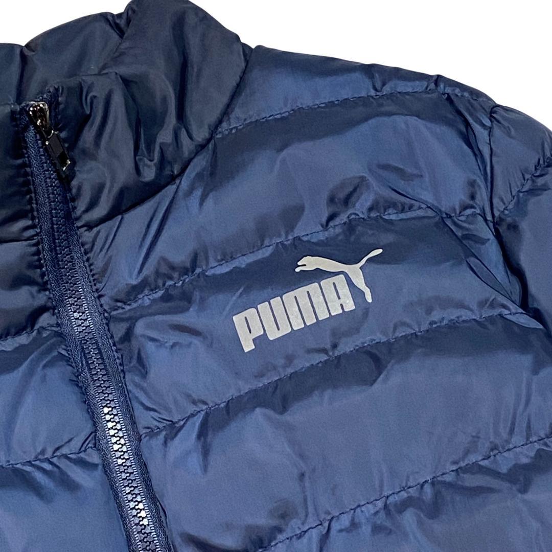 PUMA プーマ 長袖 中綿 ジャケット ブルー ゴルフ メンズ ロゴ柄