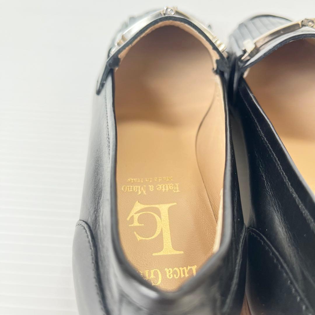 極美品✨ Luca Grossi ビット ローファー 黒 23 フリンジ レザー