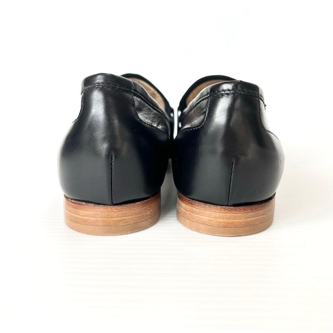 極美品✨ Luca Grossi ビット ローファー 黒 23 フリンジ レザー