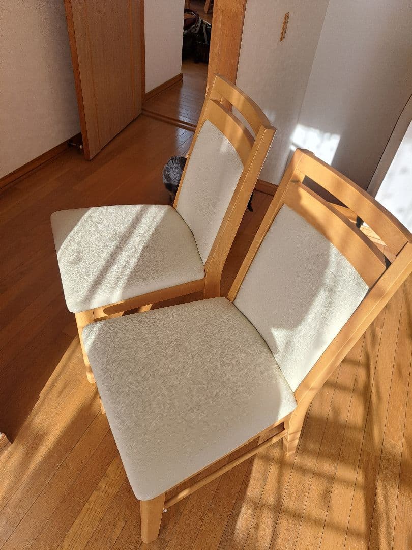 [美良品]天然木製ダイニングチェア 2脚セット