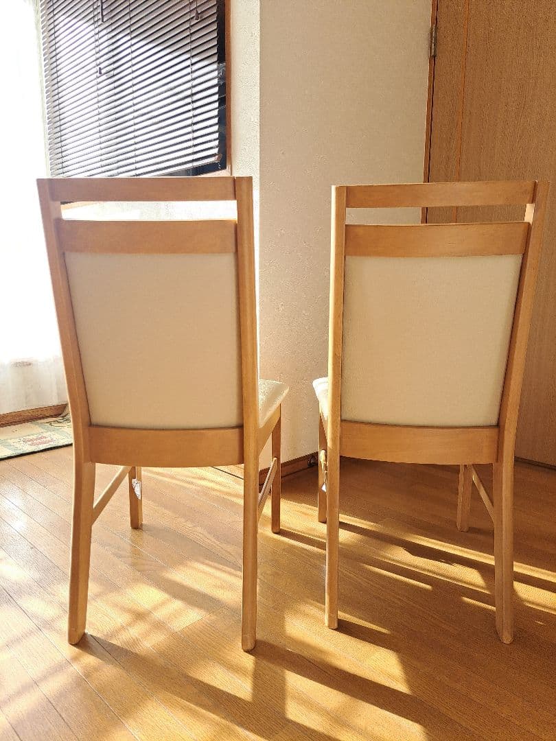 [美良品]天然木製ダイニングチェア 2脚セット