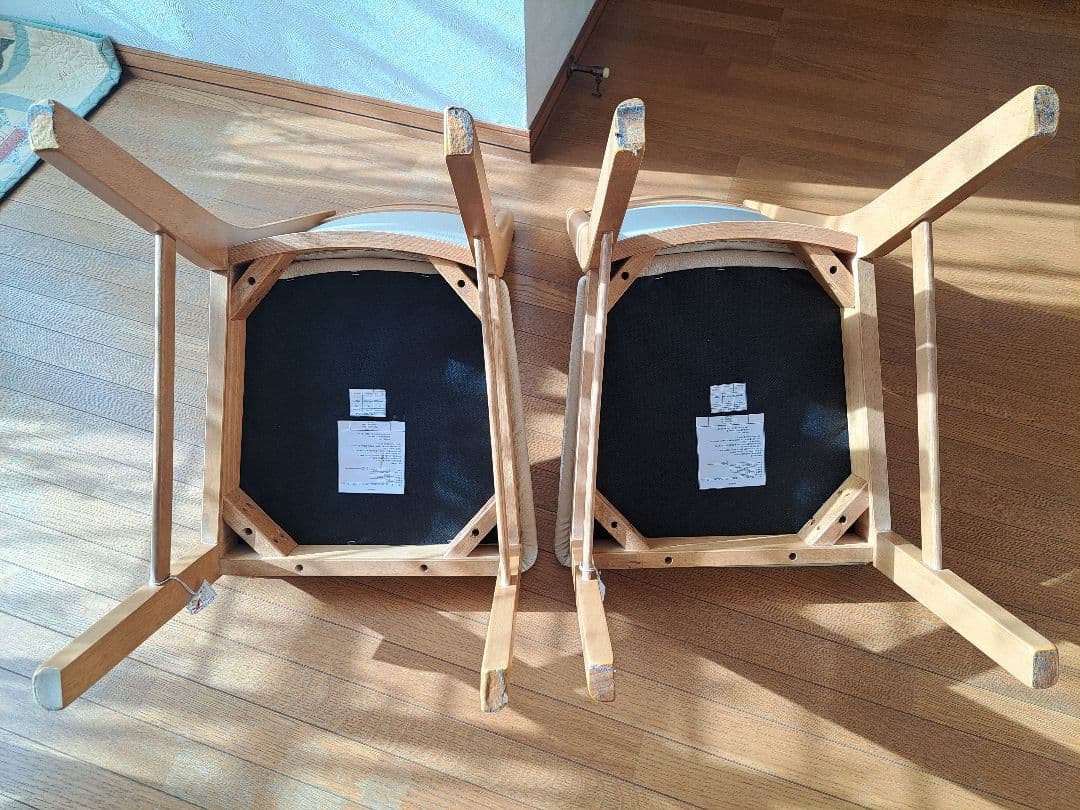 [美良品]天然木製ダイニングチェア 2脚セット