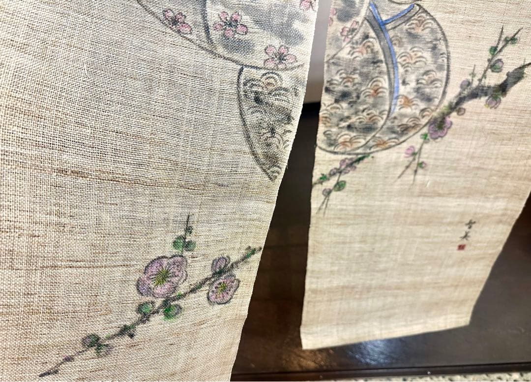 再値下げ　のれん　ひな祭り　雛祭り　麻　お雛様　暖簾　母の日　開店祝い　新築祝い