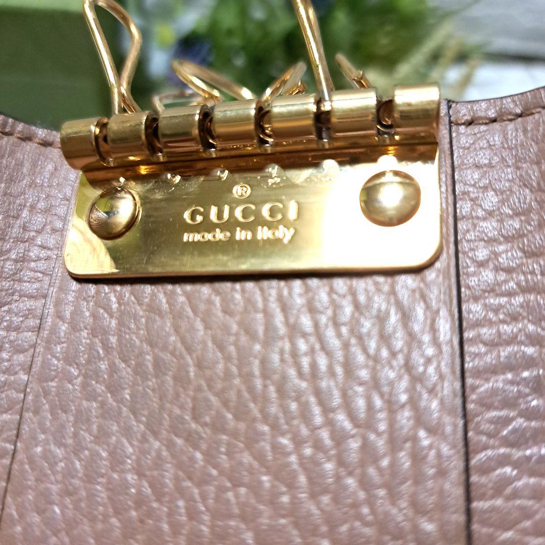 ✨️美品✨️グッチ6連キーケース　バイカラー　ダスティーGGスプリームマーモント