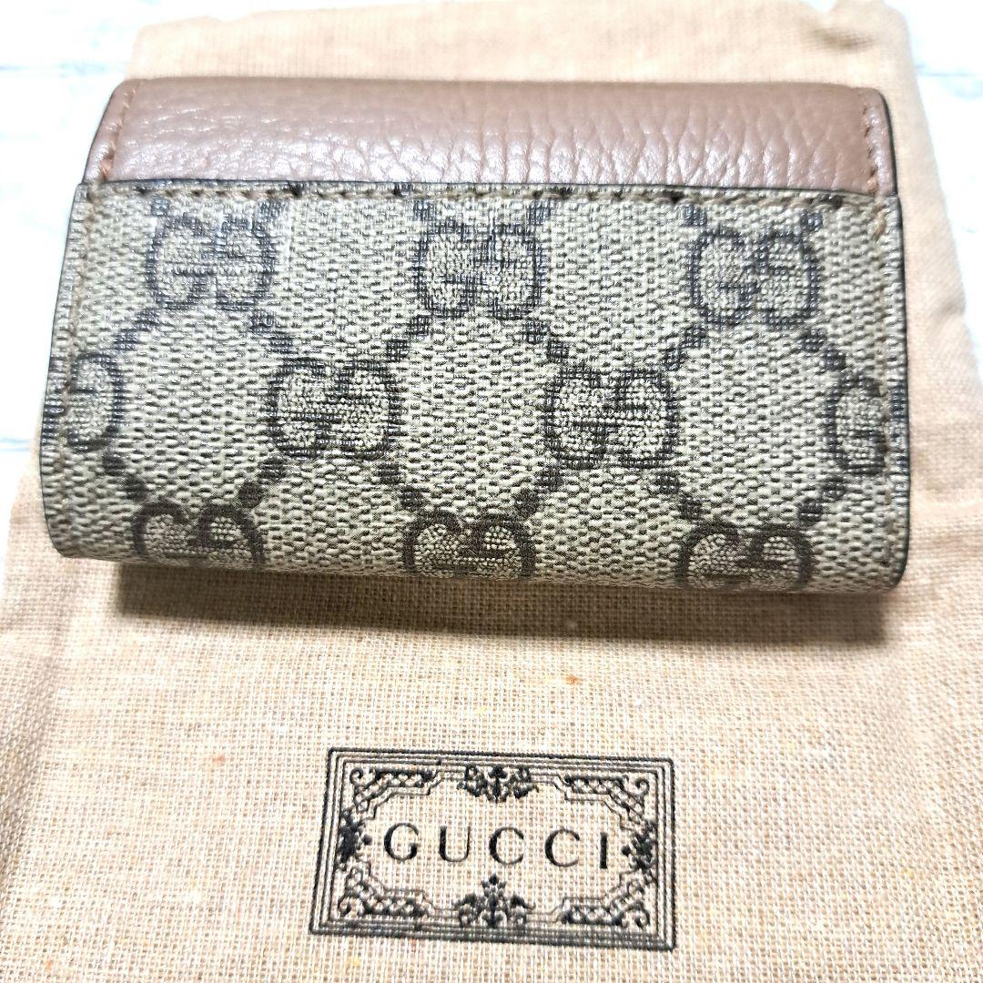 ✨️美品✨️グッチ6連キーケース　バイカラー　ダスティーGGスプリームマーモント
