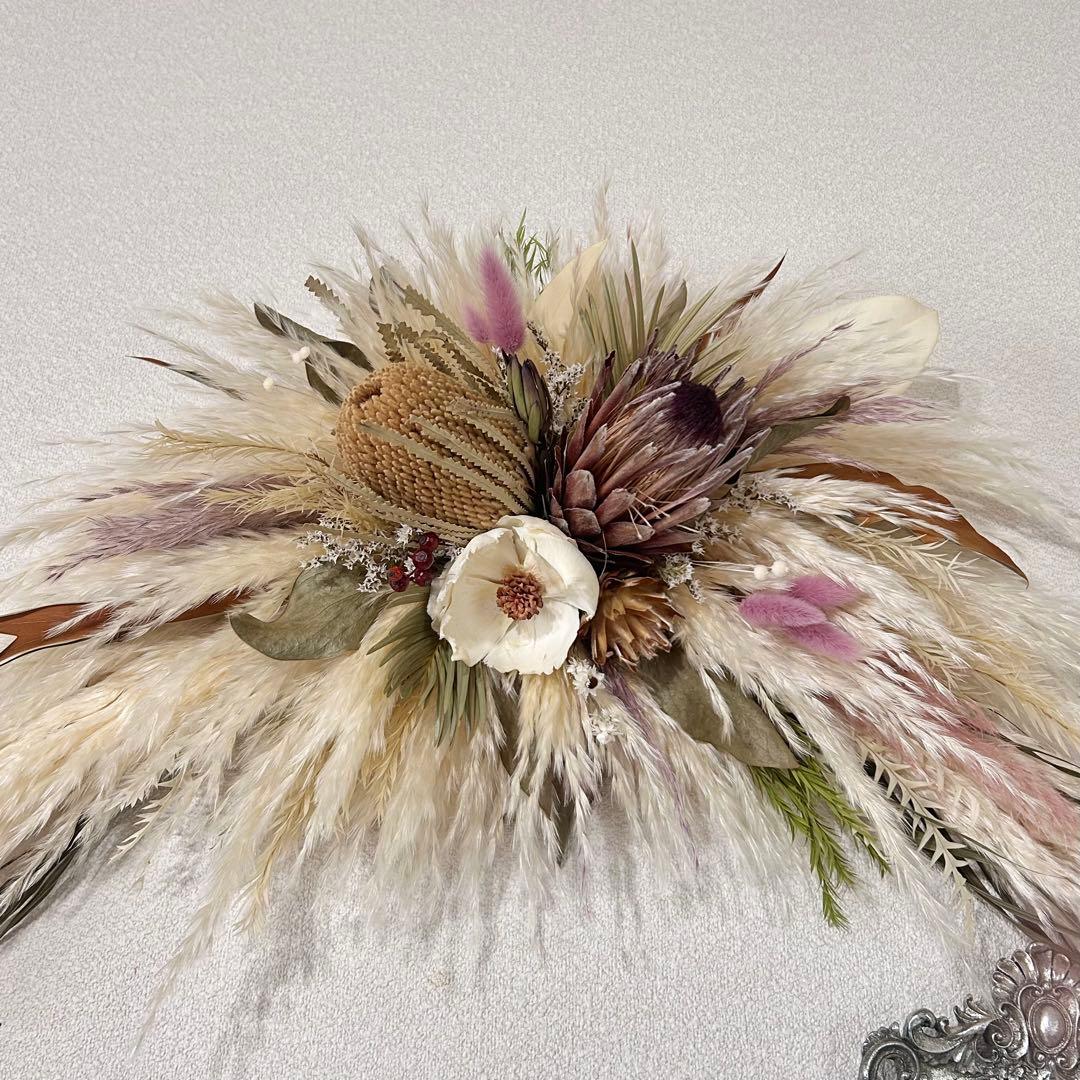 特大スワッグ アーチ風 ドライフラワー ウォールオブジェ