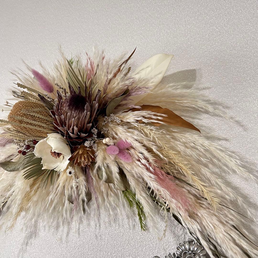 特大スワッグ アーチ風 ドライフラワー ウォールオブジェ