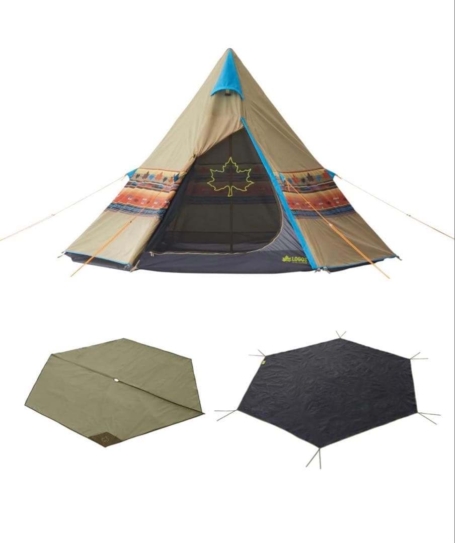 [一度だけ使用状態良好]LOGOS ティピーテント　ナバホTepee300セット