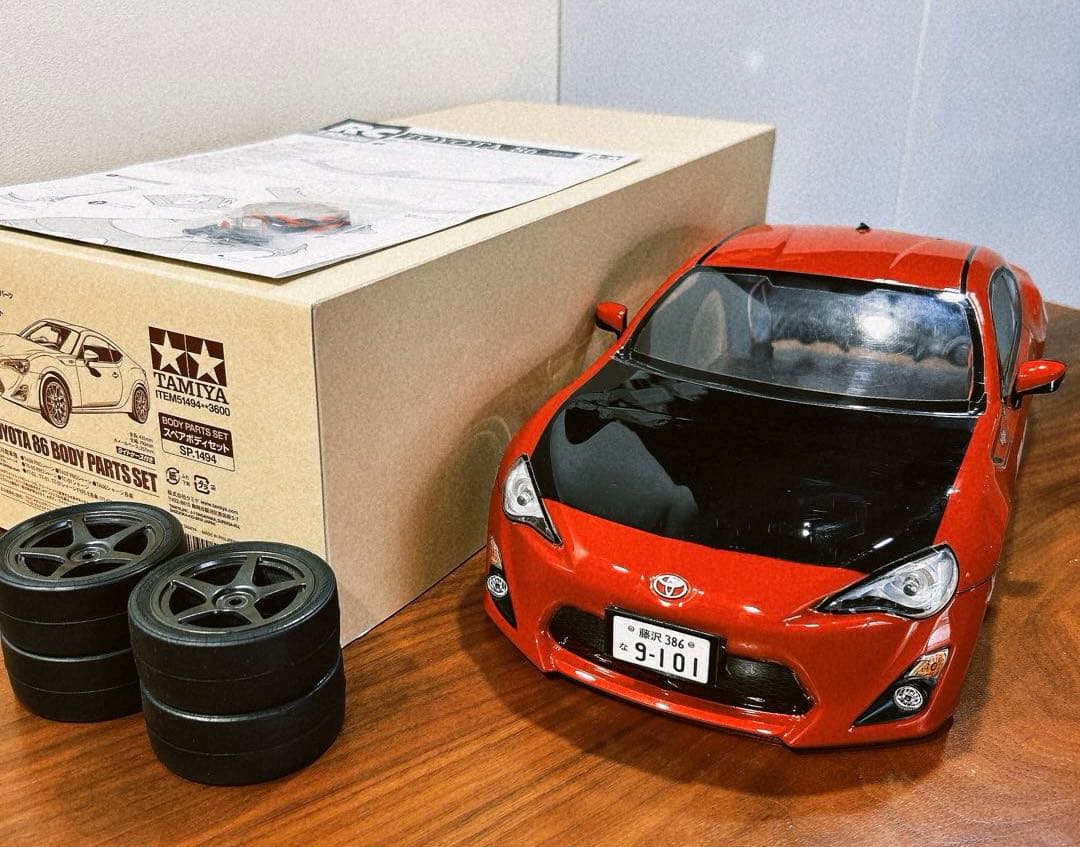 電飾付き タミヤ/SP.1494/トヨタ86 スペアボディ+タイヤセット
