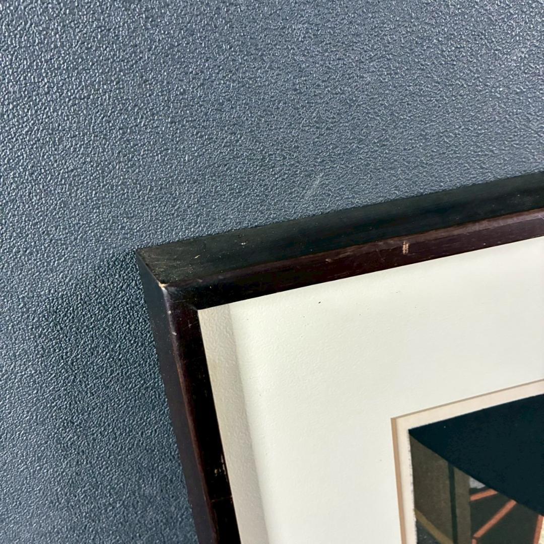 美品 井堂雅夫「三年坂の朝」木版画 直筆サイン入り 1993年 額縁入