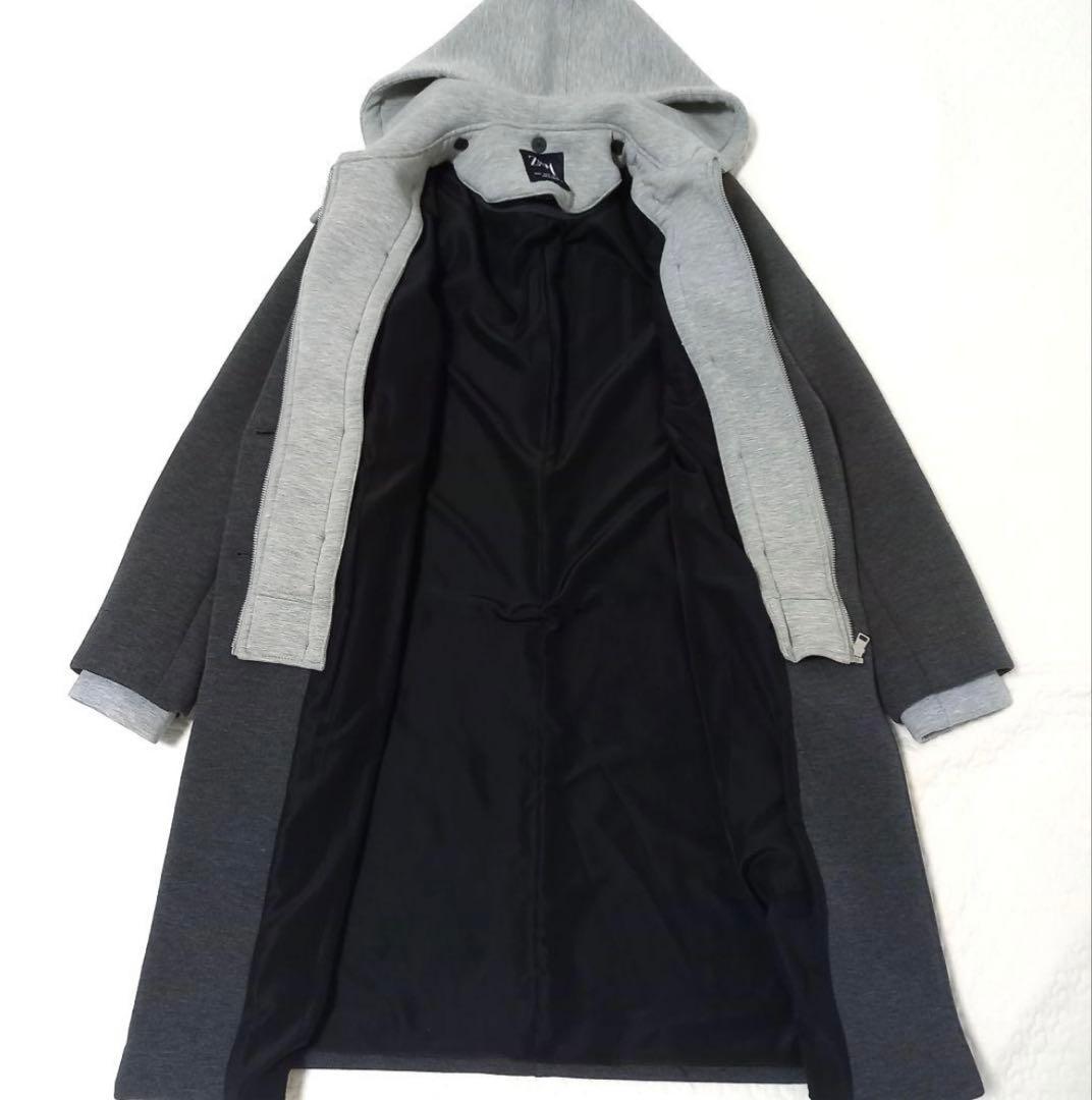 美品⭐︎ZARA デタッチャブルフードコート ロング チェスター