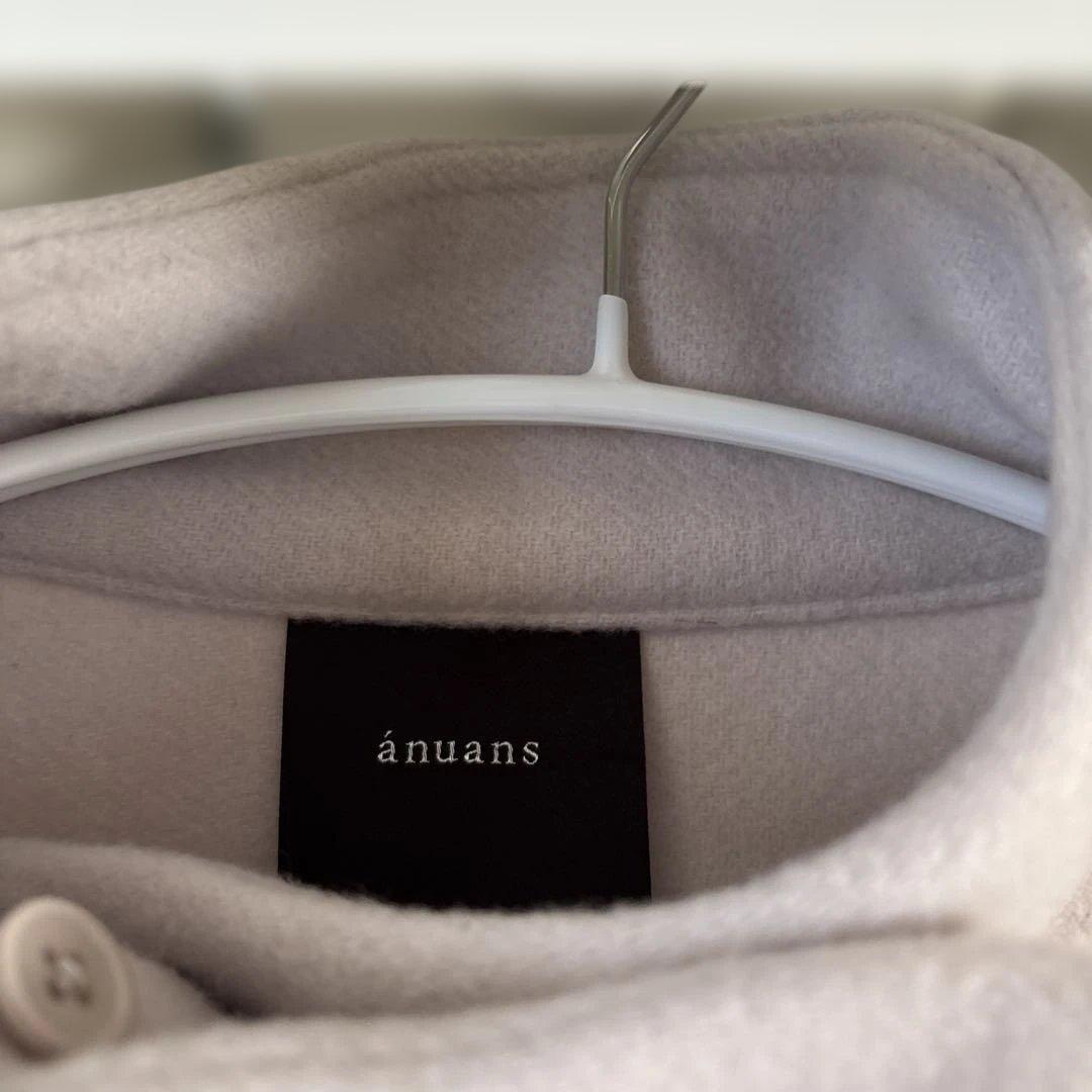 しらたま　アニュアンス ウール ポンチョ アイスグレー ベルト本革黒