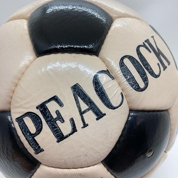 80's 本革手縫い サッカーボール PEACOCK  ヴィンテージ 昭和レトロ