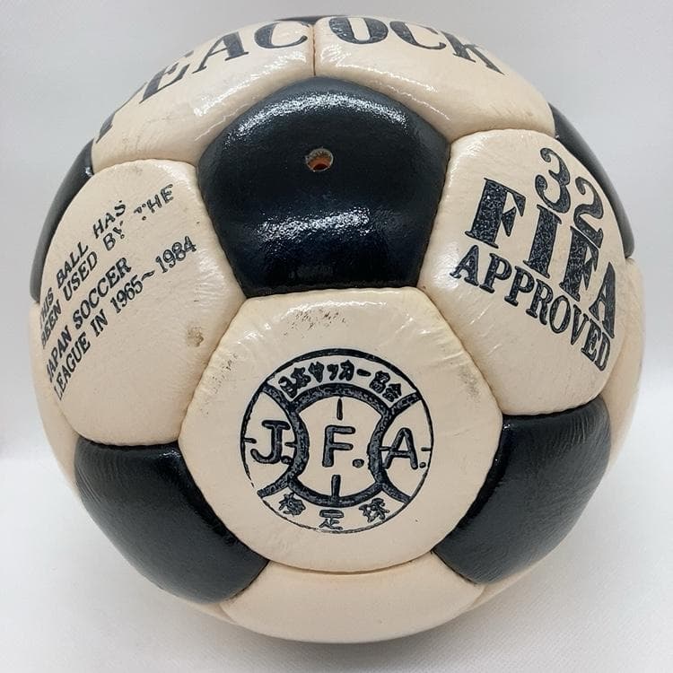 80's 本革手縫い サッカーボール PEACOCK  ヴィンテージ 昭和レトロ