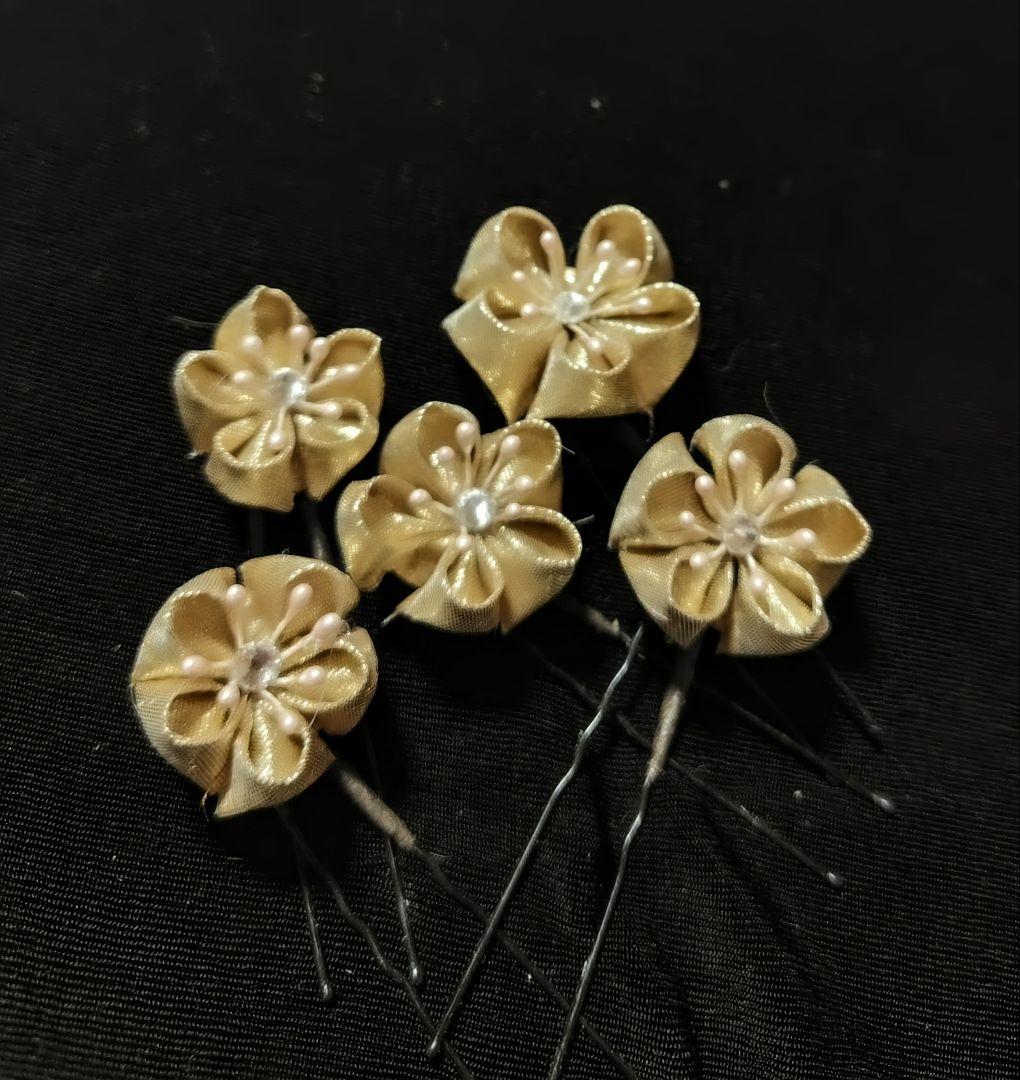 つまみ細工 髪飾り 鶴 桜 梅　成人式 卒業式 結婚式 七五三　かんざし