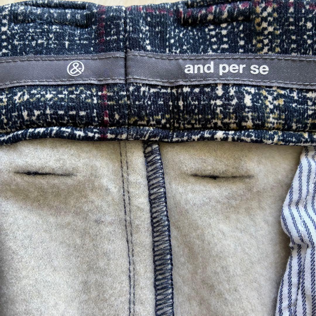 and per se アンパスィ 裏起毛 ストレッチパンツ ゴルフウェア 92